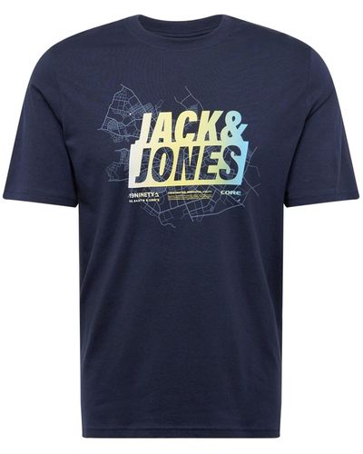 Jack & Jones T-shirt 'map summer' - Blau