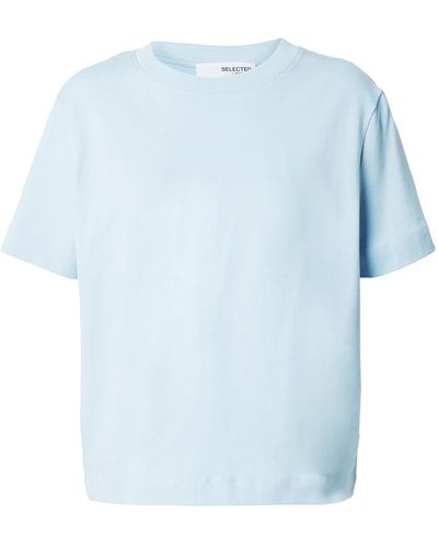 SELECTED T-shirt 'essential' - Blau