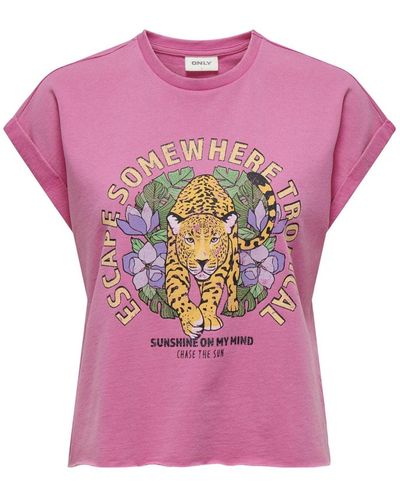ONLY T-shirt 'lucinda' - Pink