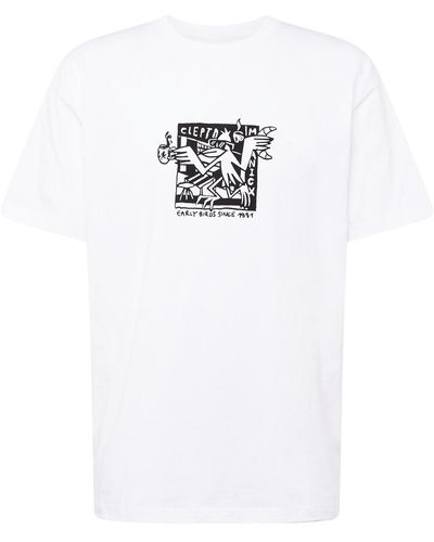 CLEPTOMANICX T-shirt 'early birds' - Weiß