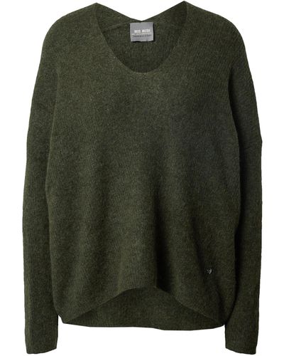 Mos Mosh V-Ausschnitt-Pullover (1-tlg) Plain/ohne Details - Grün