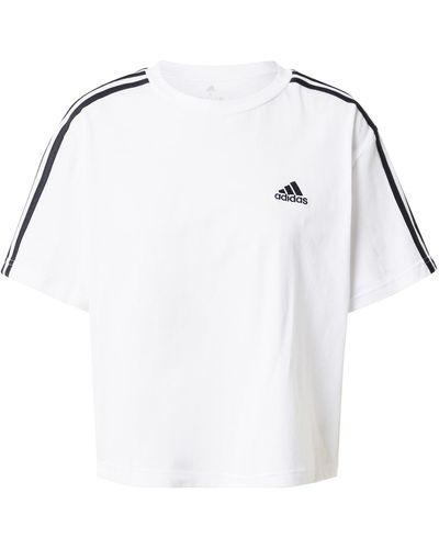 adidas Sportshirt 'essentials 3-stripes ' - Weiß