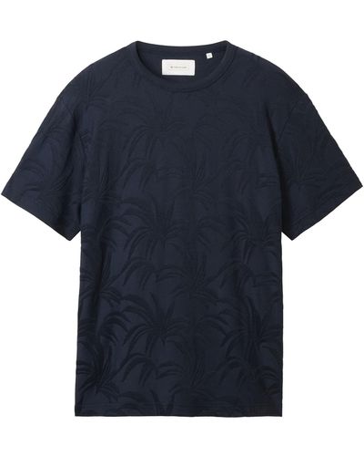 Tom Tailor T-shirt 'jacquard' - Blau