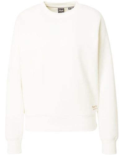 Superdry Sweatshirt ESSENTIAL (1-tlg) Stickerei - Weiß