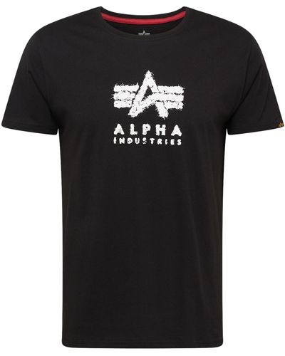 Alpha Industries T-shirt 'grunge' - Schwarz