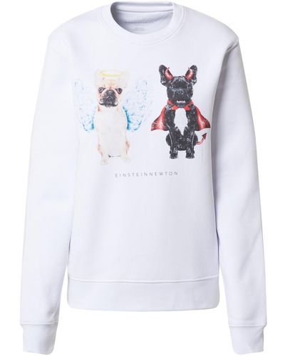 EINSTEIN & NEWTON Sweatshirt 'good dogs klara geist' - Weiß