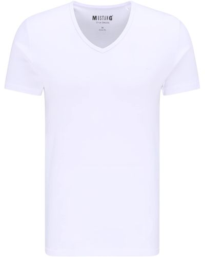 Mustang T-shirt 'aaron v' - Weiß