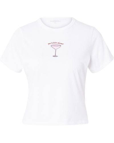 Abercrombie & Fitch T-shirt 'skimming pink drink' - Weiß