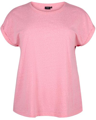 Zizzi T-shirt 'vava' - Pink