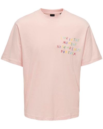 Only & Sons T-shirt 'mani' - Pink