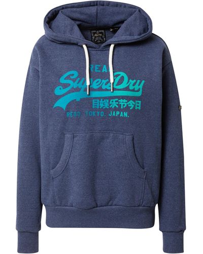 Superdry Sweatshirt (1-tlg) Plain/ohne Details - Blau