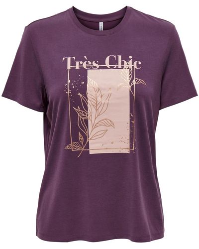 ONLY Shirt 'free life' - Lila