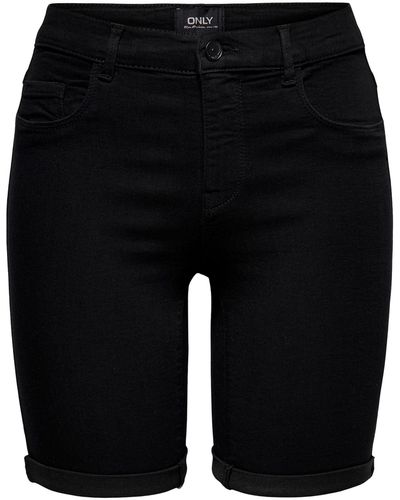 ONLY Jeans Short ONLRAIN MID LONG SHORTS - Schwarz