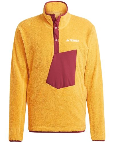 adidas Originals Sportsweatshirt 'xploric high-pile-fleece pullover' - Gelb