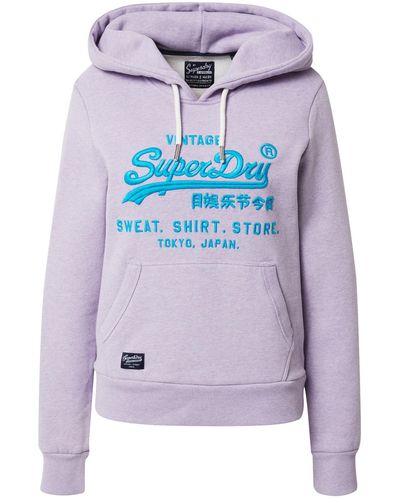 Superdry Sweatshirt (1-tlg) Stickerei - Lila