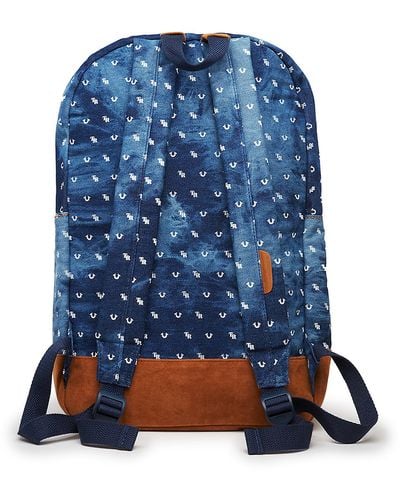 True Religion Handpicked Allover Horseshoe Backpack - Blue