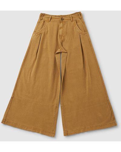 Free People Out Of Touch Wide Leg Pants - Natural
