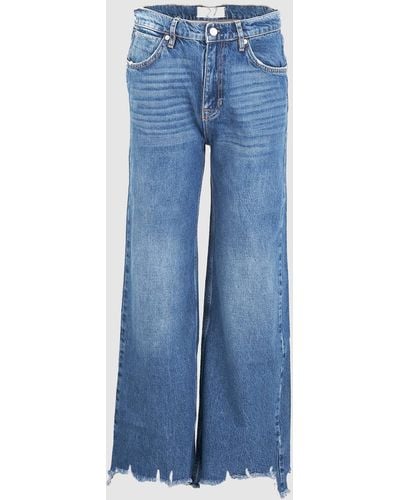 Free People S Straight Up baggy Wide Leg Jeans In Riverside - Blue