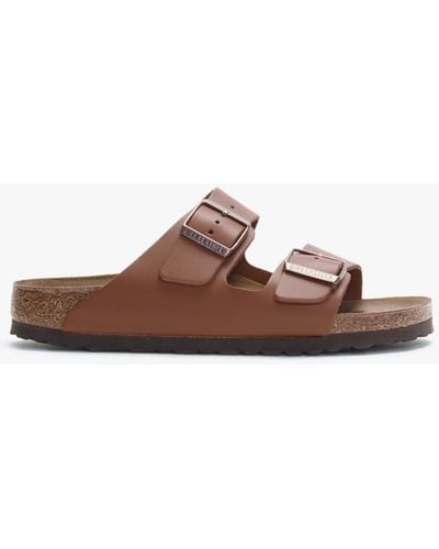 Birkenstock Arizona Ginger Natural Leather Two Bar Mules , Leather - Brown