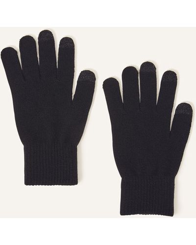 Accessorize Women's Long Cuff Touchscreen Gloves Black - Blue
