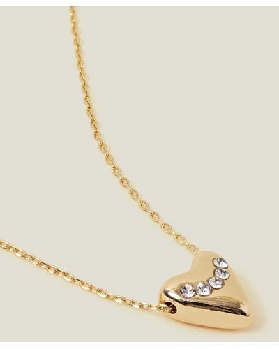 Accessorize Heart Pendant Necklace - Natural
