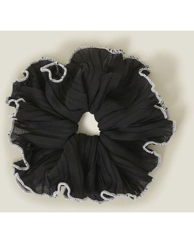 Accessorize Women's Oversized Contrast Trim Scrunchie Black