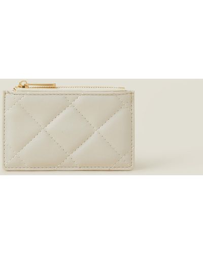 Accessorize Women's White Quilted Cardholder - Natural