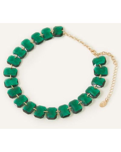 Accessorize Women's Facet Crystal Necklace - Green