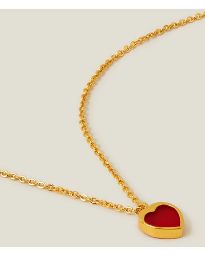 Accessorize 14ct Gold-plated Heart Pendant Necklace - Multicolour