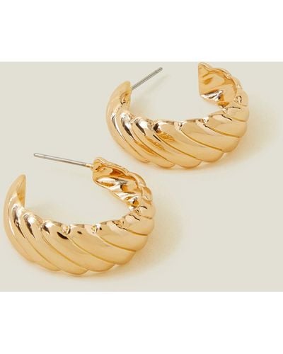 Accessorize Gold Croissant Hoop Earrings - Metallic