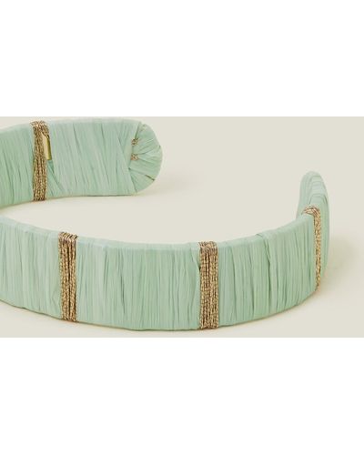 Accessorize Women's Gold Wrapped Bangle - Green