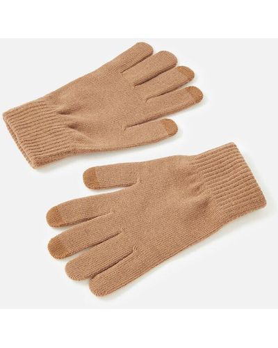 Accessorize Stretch Touchscreen Gloves Camel - White