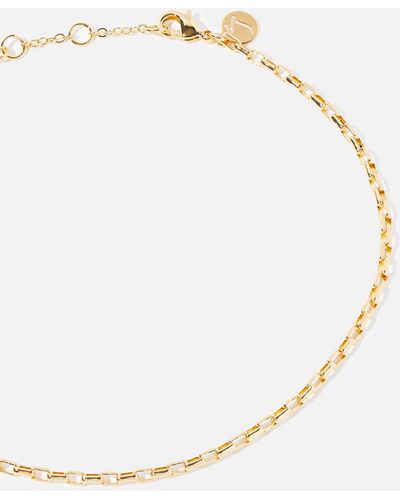 Accessorize Women's Gold 14ct Anklet - White