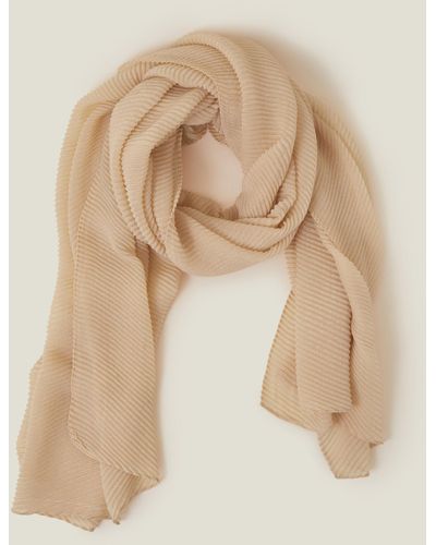 Accessorize Lightweight Pleated Scarf Natural