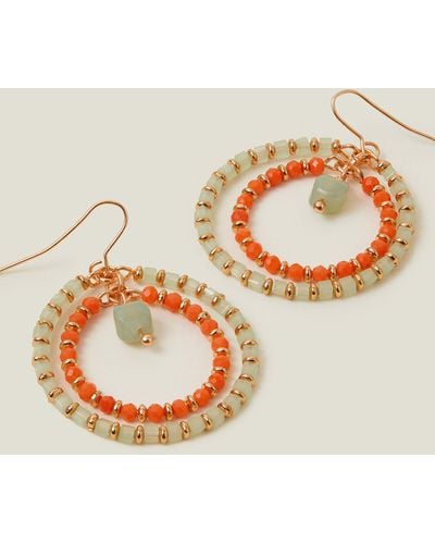 Accessorize Women's Orange Concentric Hoop Earrings - Multicolour