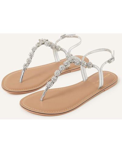 Accessorize Women's Silver Embellished Reno Sandals - Pink