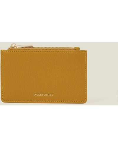 Accessorize Women's Classic Card Holder Yellow - Natural
