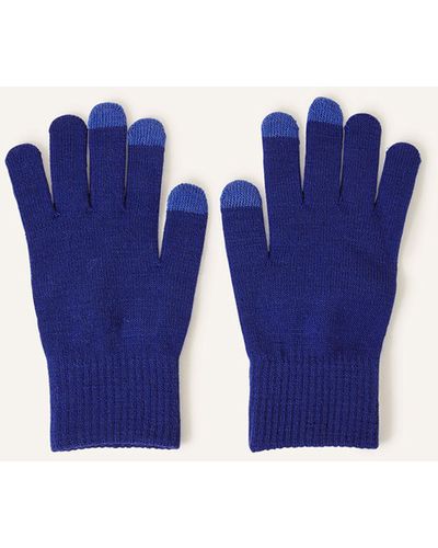 Accessorize Women's Long Cuff Touchscreen Gloves Blue