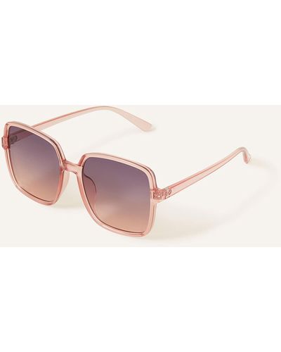 Accessorize Women's Rose Gold Retro Oversized Square Sunglasses - Pink