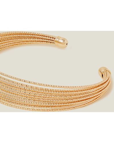 Accessorize Women's Gold Fine Line Layered Bangle - Natural