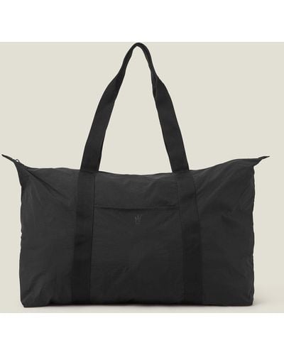 Accessorize Women's Black Nylon Packable Travel Weekender Bag - Blue