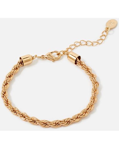 Accessorize Women's Gold Berry Blush Twisted Rope Bracelet - White