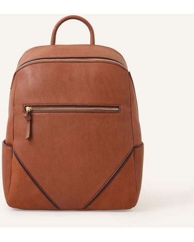 Accessorize Women's Tan Brown Smart Classic Zip Around Backpack