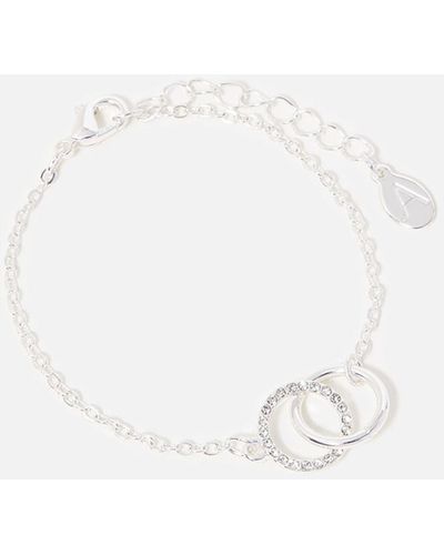 Accessorize Women's Silver Linked Circle Bracelet - Multicolour