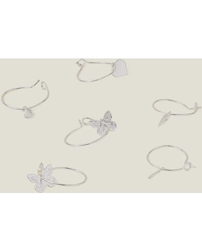 Accessorize 3-pack Butterfly Hoops - Natural