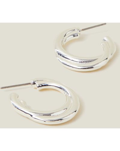 Accessorize Chunky Twist Hoops - Natural