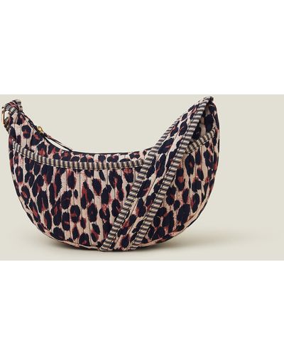 Accessorize Women's Black/brown Leopard Print Sling Bag - Natural