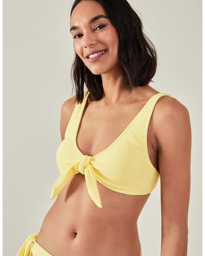 Accessorize Women's Bunny Tie Bikini Top Yellow