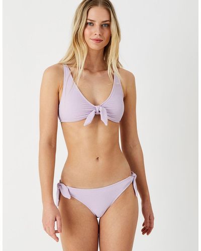 Accessorize Crinkle Bunny Tie Bikini Briefs Purple