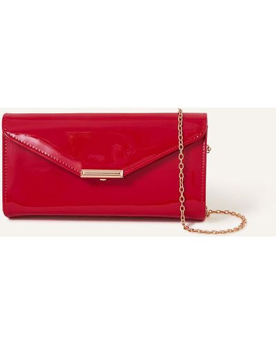 Accessorize Women's Patent Clutch Bag Red